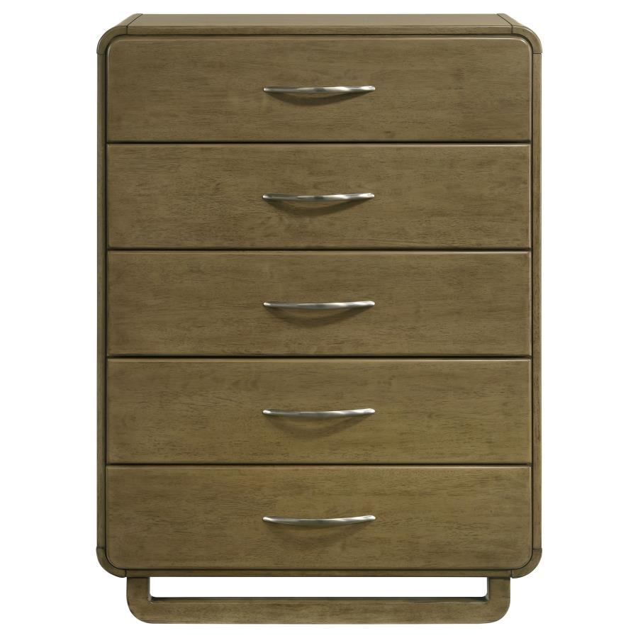 Amsbury - 5 - Drawer Chest Of Drawers - Nutmeg Accent Chests by Coaster Fine Furniture - Walls Furniture & Mattress