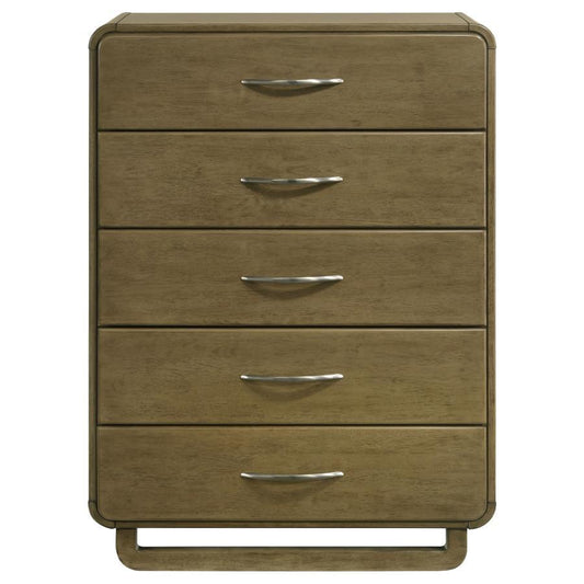 Amsbury - 5 - Drawer Chest Of Drawers - Nutmeg Accent Chests by Coaster Fine Furniture - Walls Furniture & Mattress