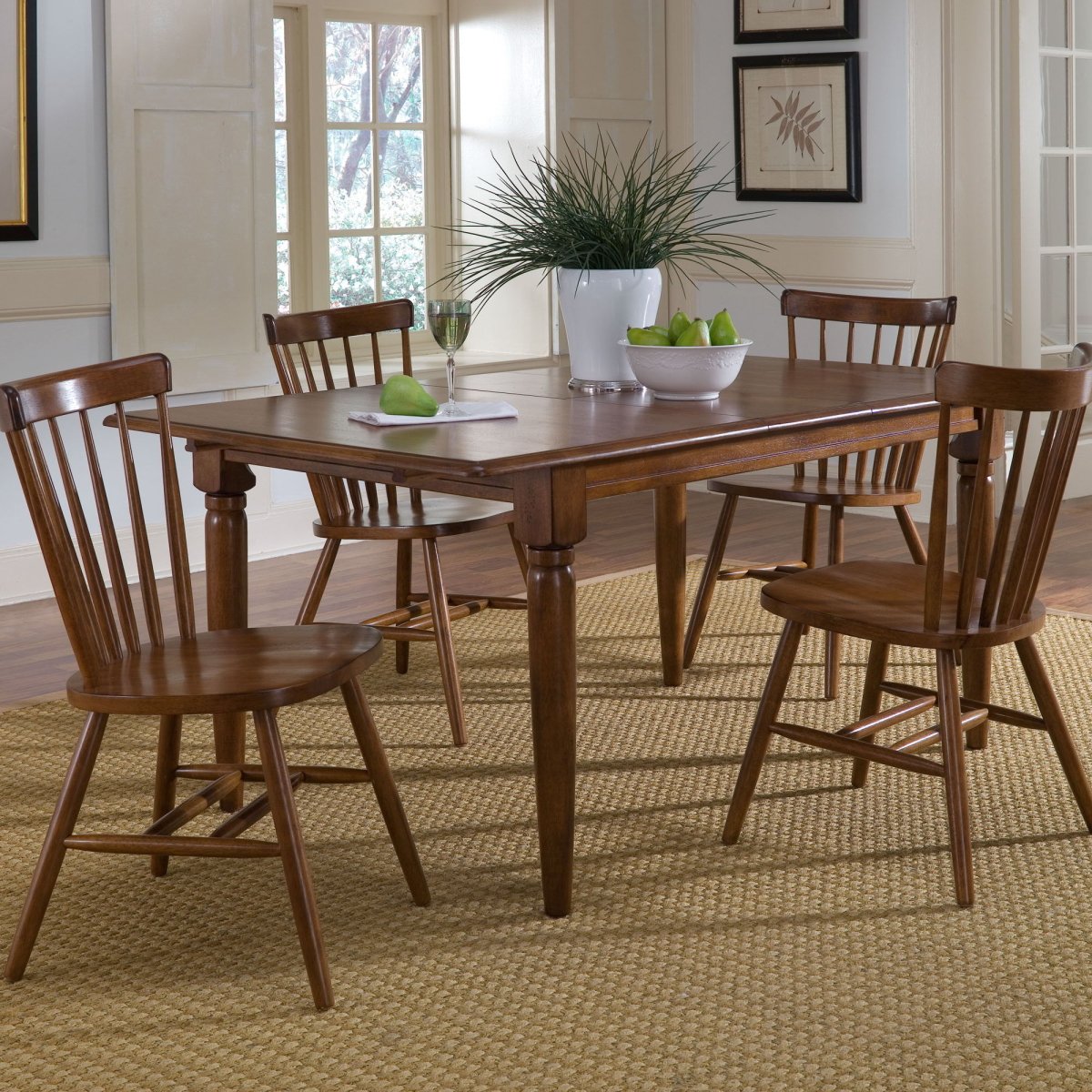 Creations - 5 Piece Butterfly Leaf Set - Dark Brown 5 Piece Dining Room Sets by Liberty Furniture - Walls Furniture & Mattress