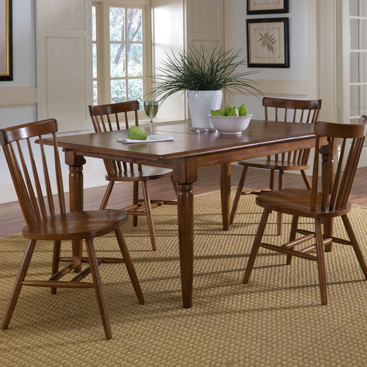 Creations - 5 Piece Butterfly Leaf Set - Dark Brown 5 Piece Dining Room Sets by Liberty Furniture - Walls Furniture & Mattress