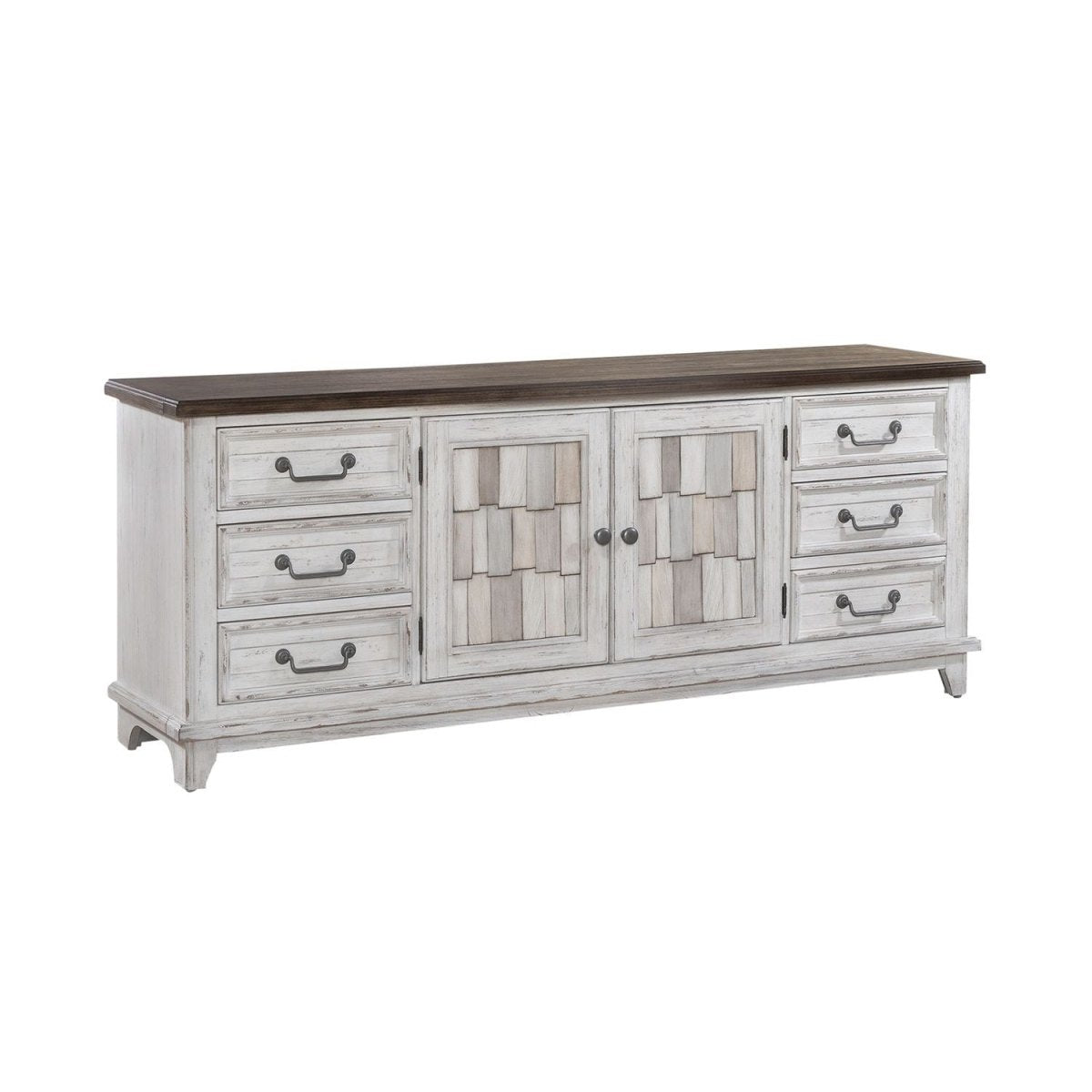 River Place - 75" Entertainment Console - White TV Stands by Liberty Furniture - Walls Furniture & Mattress