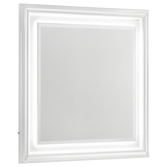Cassia - Dresser Mirror - White High Gloss Bedroom Mirrors by Coaster Fine Furniture - Walls Furniture & Mattress
