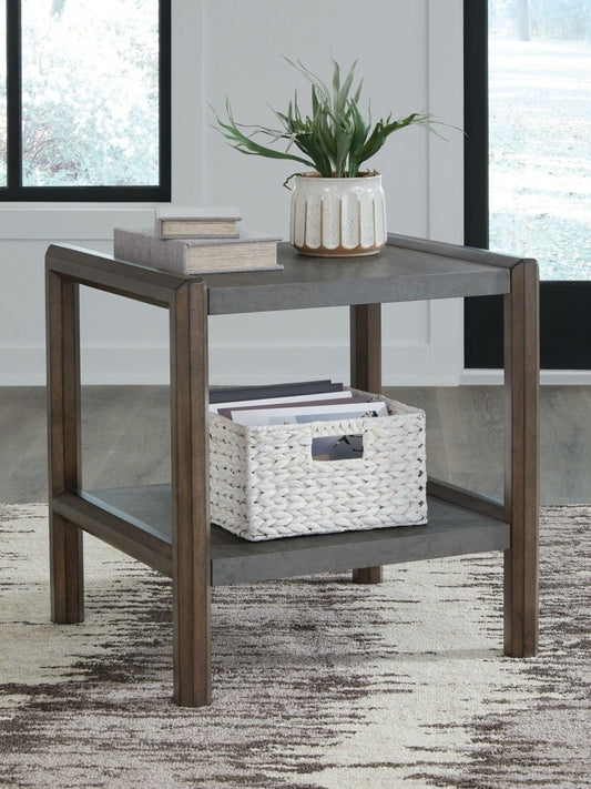 Kallenny - Rectangular End Table - Brown / Gray End Tables by Signature Design by Ashley® - Walls Furniture & Mattress