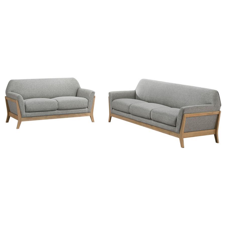 Vaughn - Fabric Upholstered Flared Arm Sofa Set Stationary Sofas & Loveseats by Coaster Fine Furniture - Walls Furniture & Mattress