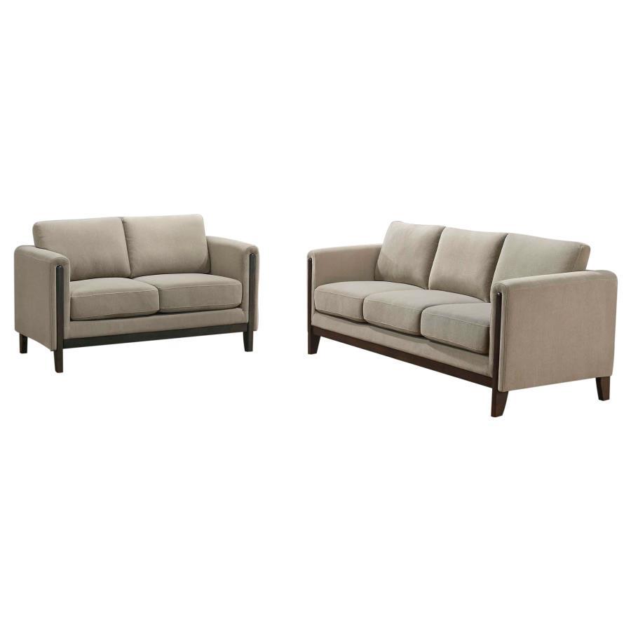 Islington - Upholstered Panel Arm Sofa Set Stationary Sofas & Loveseats by Coaster Fine Furniture - Walls Furniture & Mattress