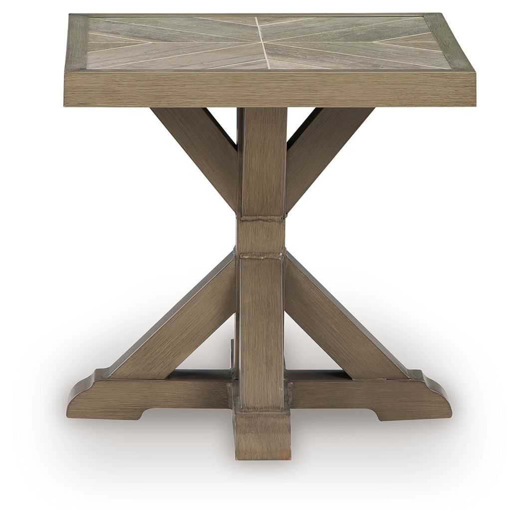 Laguna Heights - Square End Table - Beige End Tables by Signature Design by Ashley® - Walls Furniture & Mattress