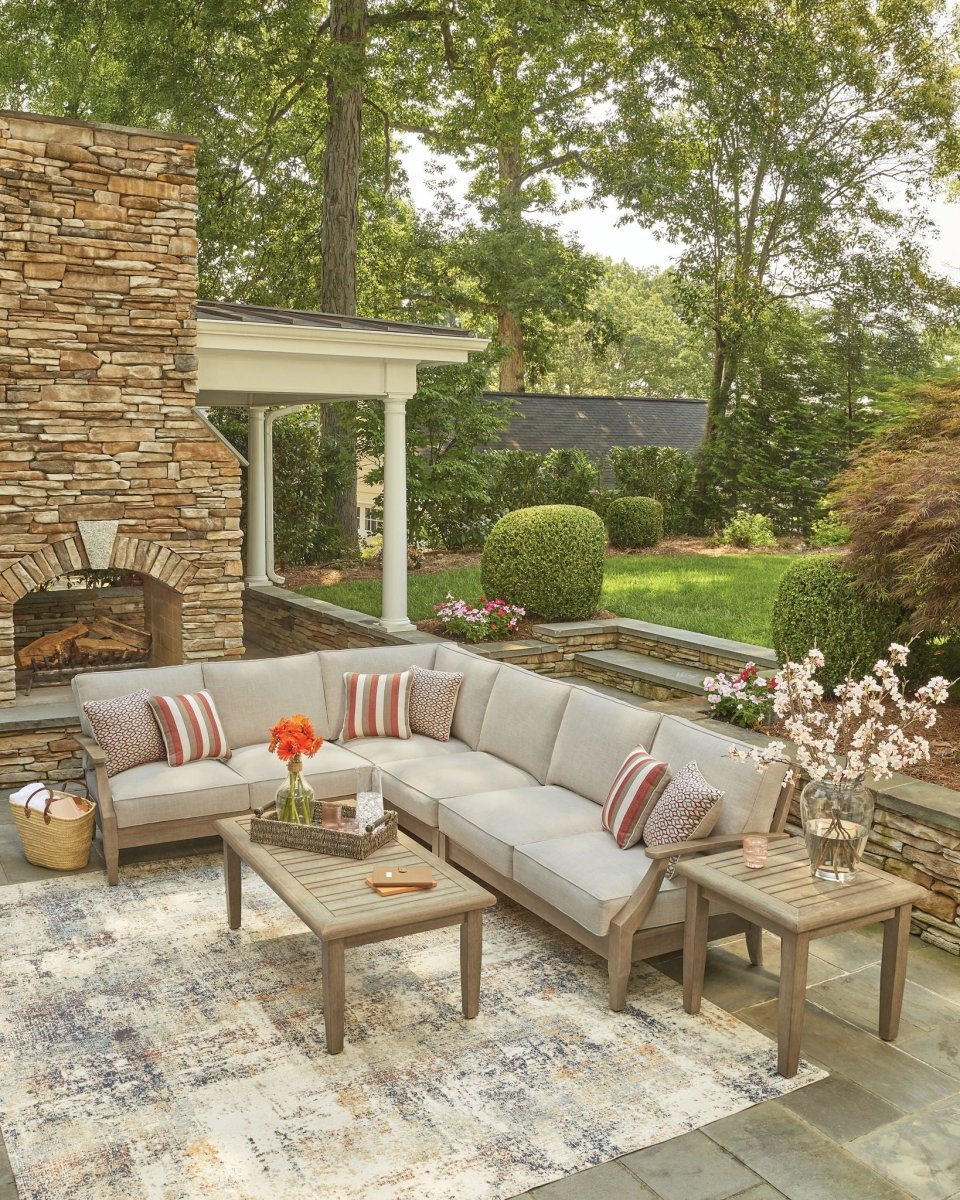 Clare View - Outdoor Sectional Stationary Sectionals by Signature Design by Ashley® - Walls Furniture & Mattress