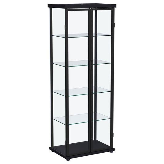 Aero - 5 - Shelf Display Curio Cabinet With Led Lighting Curio Cabinets by Coaster Fine Furniture - Walls Furniture & Mattress