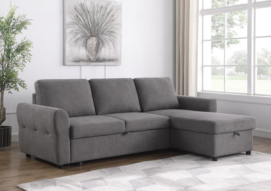 Samantha - Upholstered Storage Sleeper Sectional Sofa Sleeper Sectionals by Coaster Fine Furniture - Walls Furniture & Mattress
