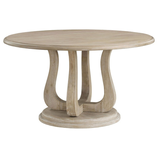 Trofello - Round Pedestal Dining Table - White Washed Dining Tables by Coaster Fine Furniture - Walls Furniture & Mattress