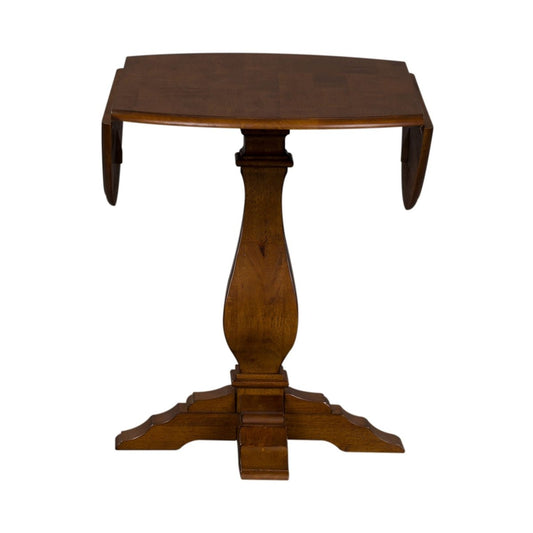Creations - Round Drop Leaf Table - Dark Brown Dining Tables by Liberty Furniture - Walls Furniture & Mattress