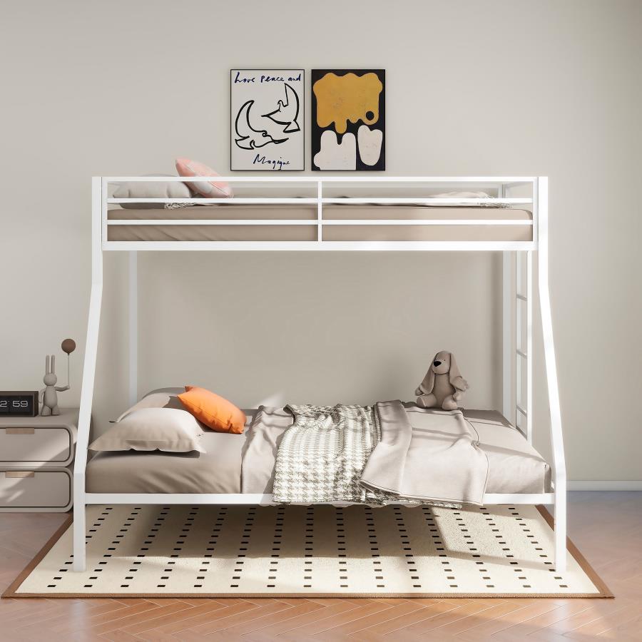 Alevera - Metal Bunk Bed With Ladder Bunk Beds by Coaster Fine Furniture - Walls Furniture & Mattress