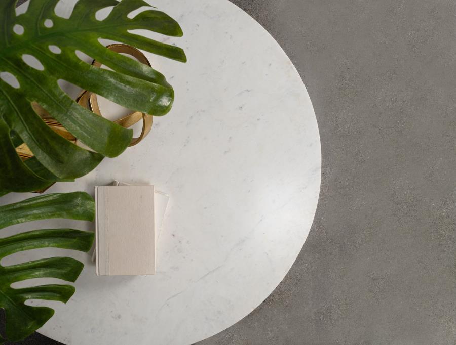 Astoria - Round Genuine Marble Side End Table - White End Tables by Coaster Fine Furniture - Walls Furniture & Mattress