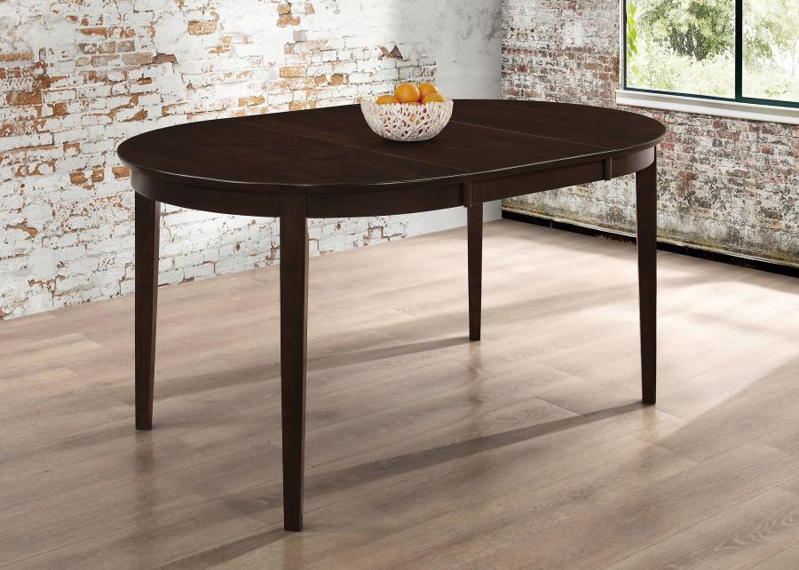 Gabriel - Oval Extension Leaf Dining Table - Cappuccino Dining Tables with Extensions by CoasterEveryday - Walls Furniture & Mattress