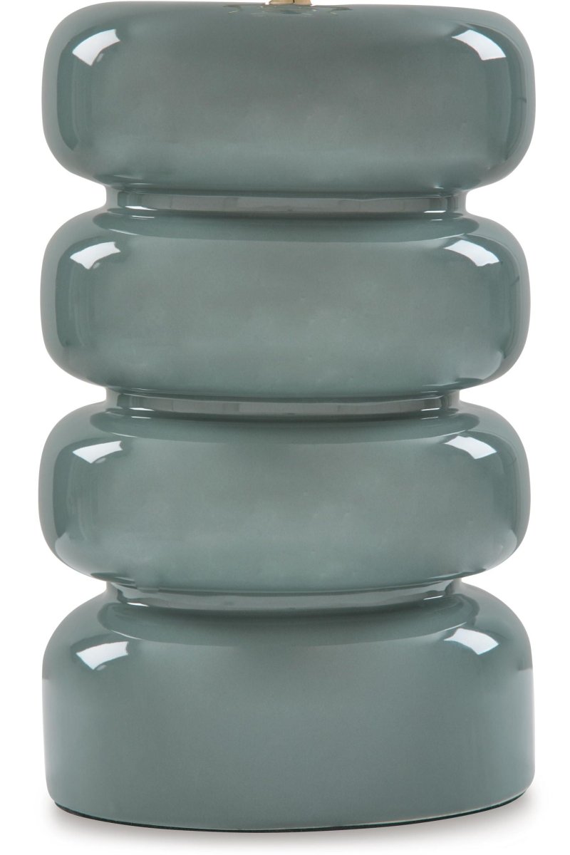 Clayard - Ceramic Table Lamp - Gray Blue Table Lamps by Signature Design by Ashley® - Walls Furniture & Mattress