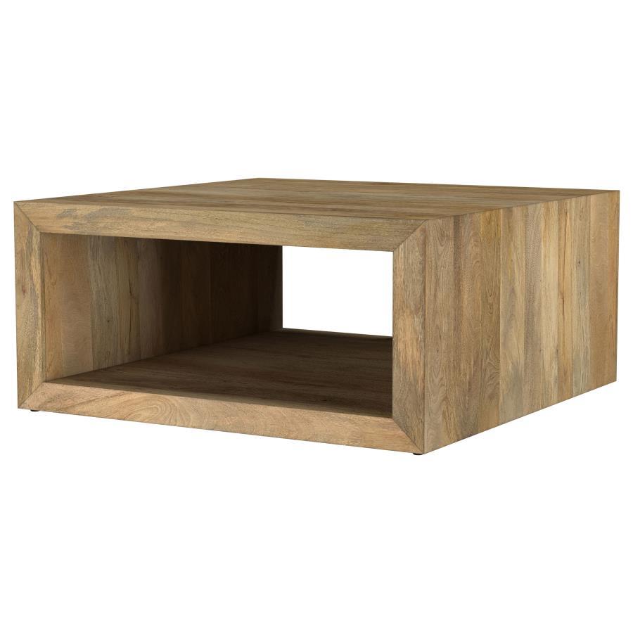 Benton - Square Solid Mango Wood Coffee Table - Natural Coffee Tables by Coaster Fine Furniture - Walls Furniture & Mattress