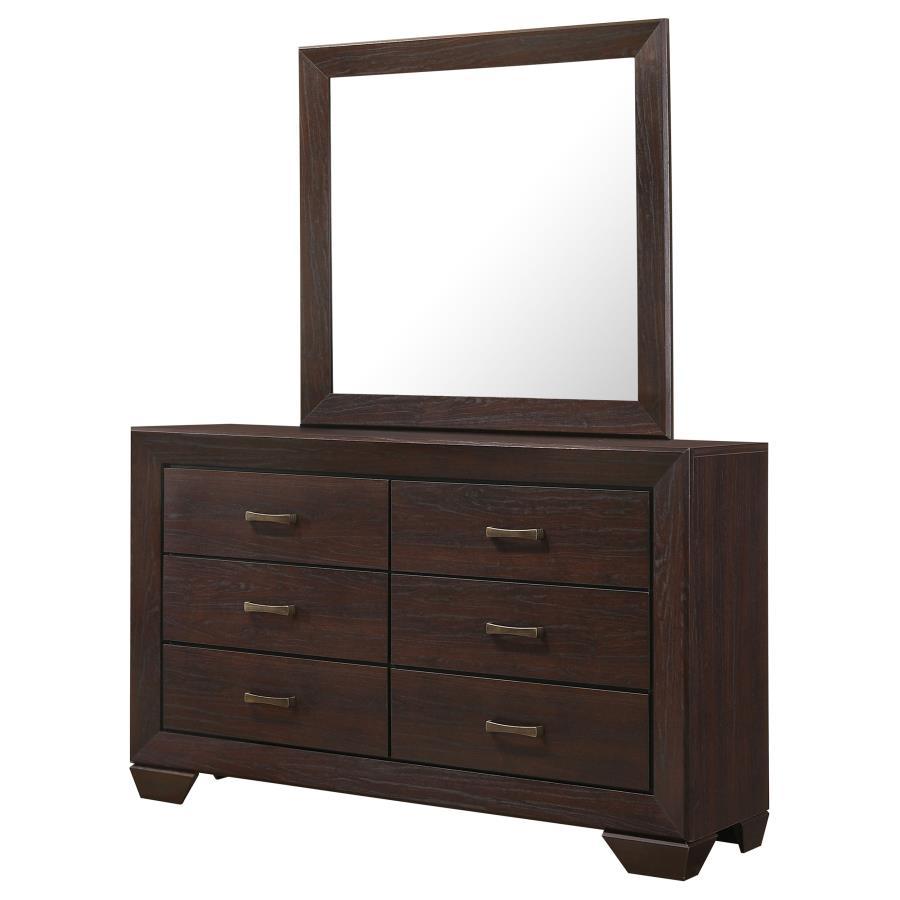Kauffman - 6 - Drawer Dresser with Mirror Dresser & Mirror by CoasterEveryday - Walls Furniture & Mattress