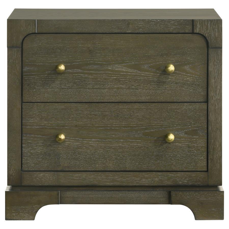 Gran Park - 2 - Drawer Nightstand Bedside Table - Dark Cocoa Nightstands w/ Charging Stations by Coaster Fine Furniture - Walls Furniture & Mattress