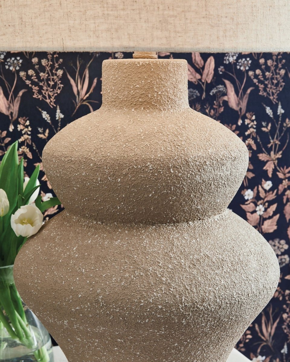 Jossleigh - Beige - Metal Table Lamp Table Lamps by Signature Design by Ashley® - Walls Furniture & Mattress