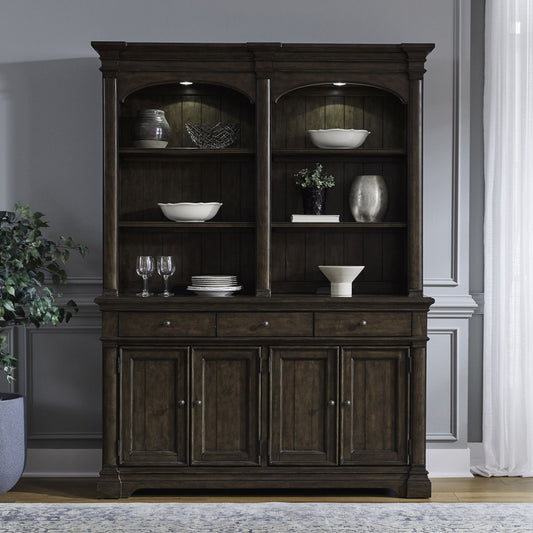 Arden Road - Hutch & Buffet - Satin Cherry Hutches & Buffets by Liberty Furniture - Walls Furniture & Mattress