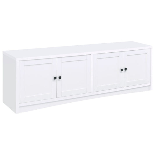 Laughlin - 4 Door Engineered Wood TV Stand - White TV Stands by CoasterEveryday - Walls Furniture & Mattress