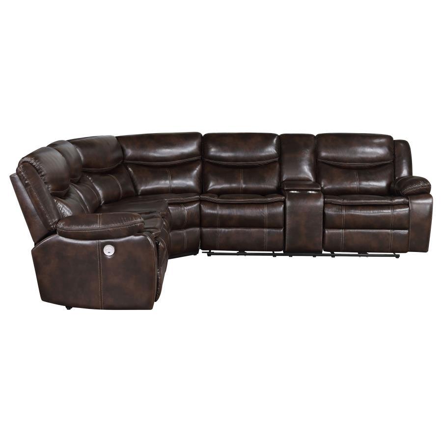 Sycamore - Upholstered Power Reclining Sectional Sofa Reclining Sectionals by Coaster Fine Furniture - Walls Furniture & Mattress
