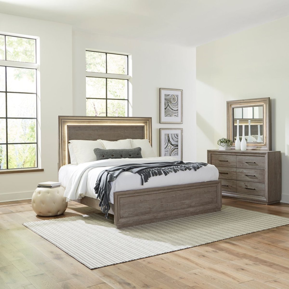 Horizons - Panel Bed, Dresser & Mirror 3 Piece Bedroom Sets by Liberty Furniture - Walls Furniture & Mattress