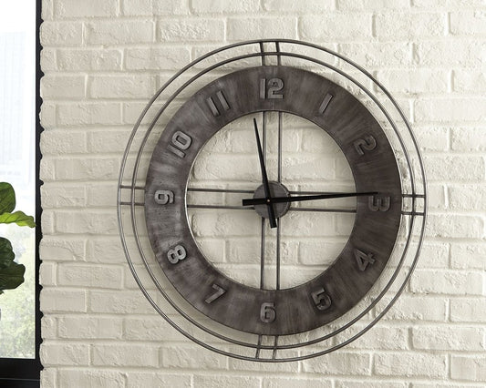 Ana Sofia - Wall Clock - Antique Gray Wall Clocks by Signature Design by Ashley® - Walls Furniture & Mattress