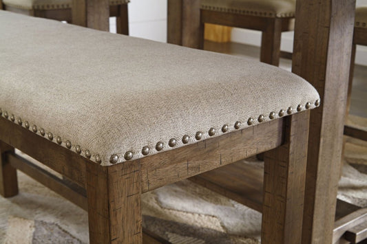 Moriville - Double UPH Bench - Beige Upholstered Benches by Signature Design by Ashley® - Walls Furniture & Mattress