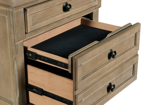 Allegra - Nightstand - Pewter Nightstands w/ Charging Stations by New Classic - Walls Furniture & Mattress