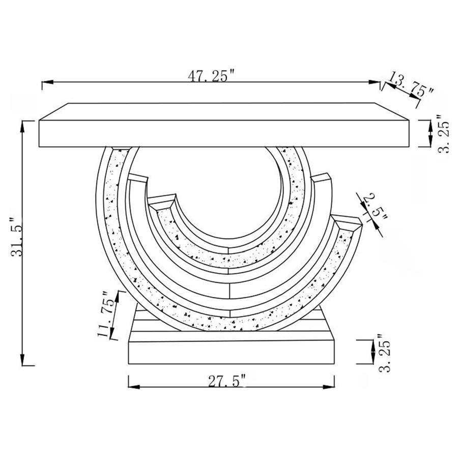 Imogen - Sculptural Mirrored Entryway Console Table - Silver Console Tables by CoasterElevations - Walls Furniture & Mattress