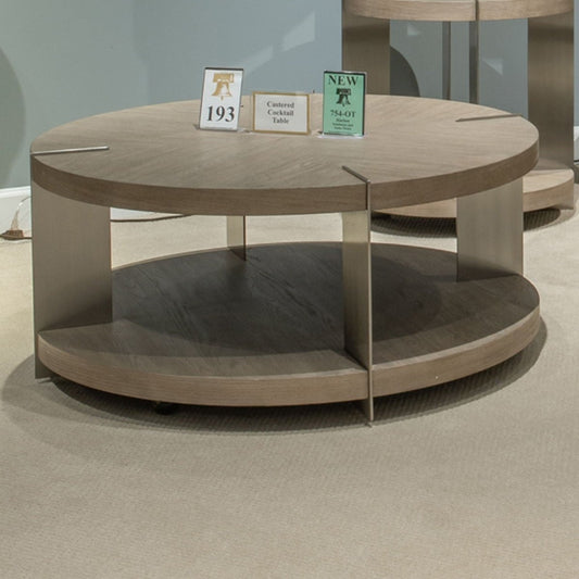 Harlow - Round Cocktail Table - Light Brown Cocktail Tables by Liberty Furniture - Walls Furniture & Mattress