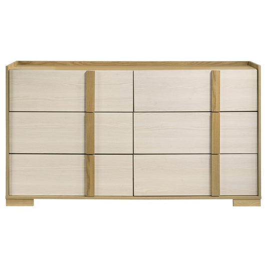 Hyland - 6 - Drawer Dresser - Natural Dressers by Coaster Fine Furniture - Walls Furniture & Mattress