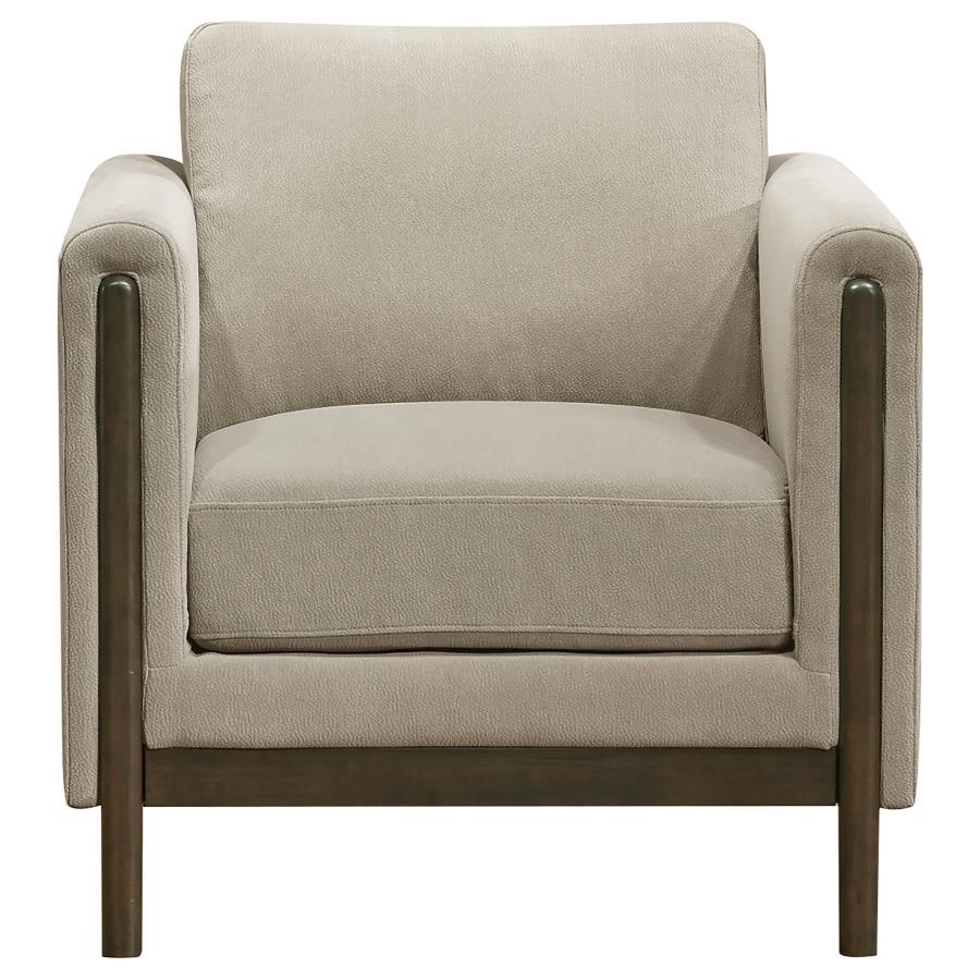 Islington - Fabric Upholstered Panel Arm Accent Chair - Taupe Arm Chairs by Coaster Fine Furniture - Walls Furniture & Mattress