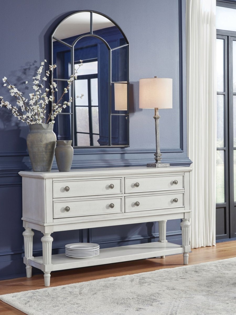 Montelaine - Dining Room Server - Antique White Servers by Benchcraft® - Walls Furniture & Mattress