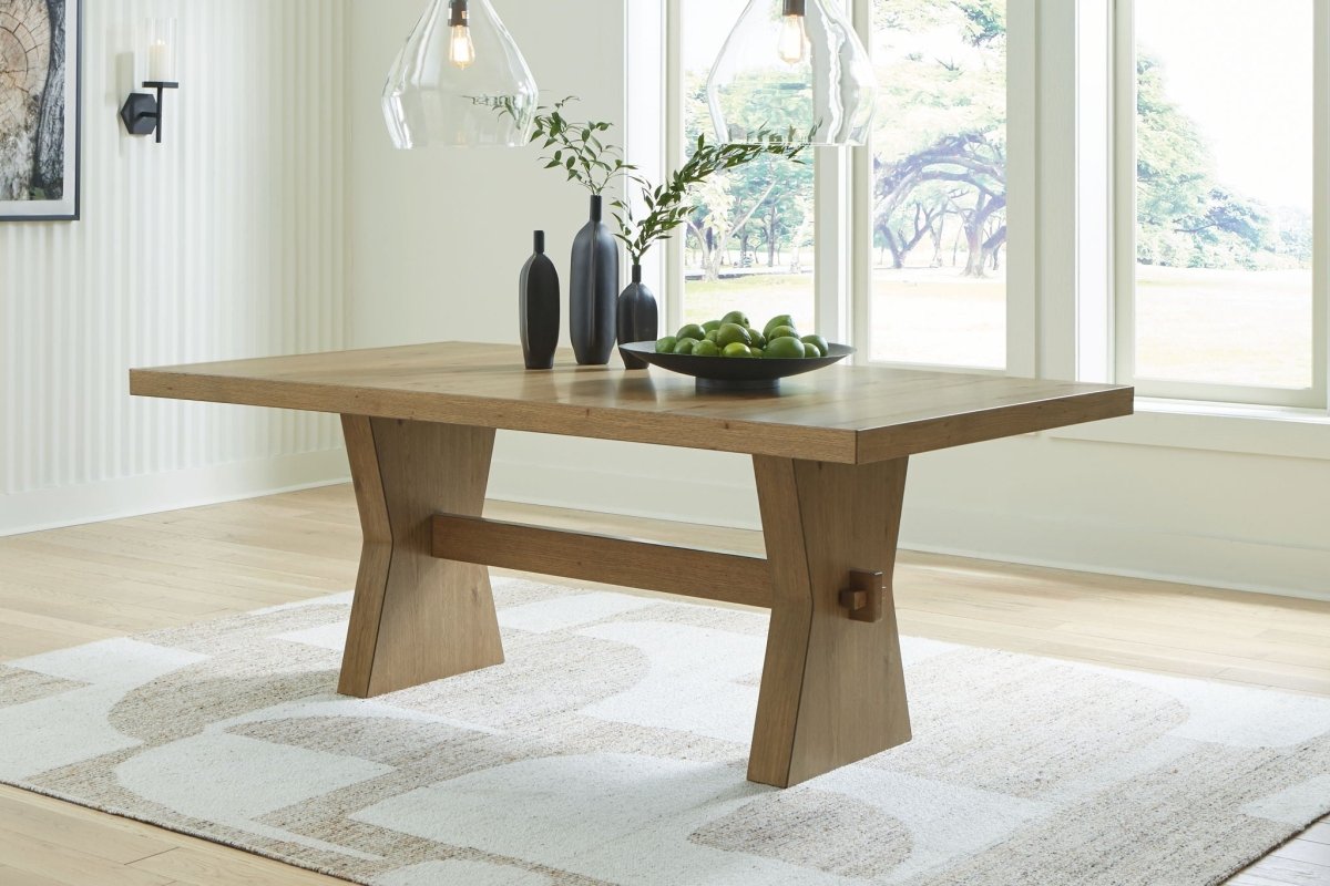 Galliden - Rectangular Dining Room Table - Light Brown Dining Tables by Signature Design by Ashley® - Walls Furniture & Mattress