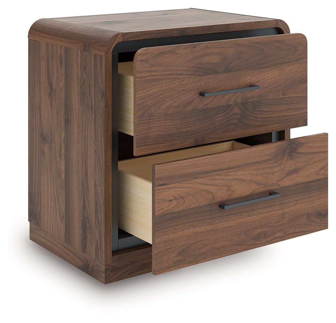 Fortlorn - Walnut Brown - Two Drawer Night Stand Accent Nightstands by Signature Design by Ashley® - Walls Furniture & Mattress