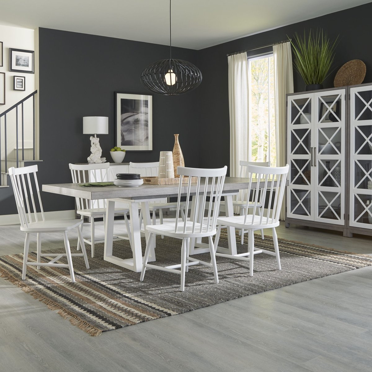 Palmetto Heights - Optional Double Pedestal Table Set 5 Piece Dining Room Sets by Liberty Furniture - Walls Furniture & Mattress