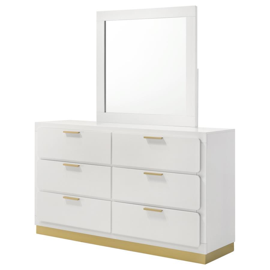 Caraway - 6 - Drawer Bedroom Dresser With Mirror Dresser & Mirror by Coaster Fine Furniture - Walls Furniture & Mattress