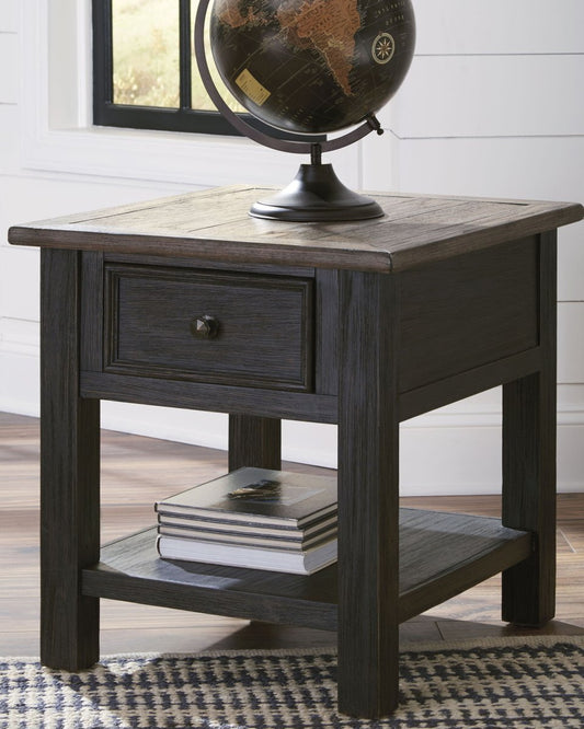 Tyler Creek - Rectangular End Table - Grayish Brown / Black End Tables by Signature Design by Ashley® - Walls Furniture & Mattress