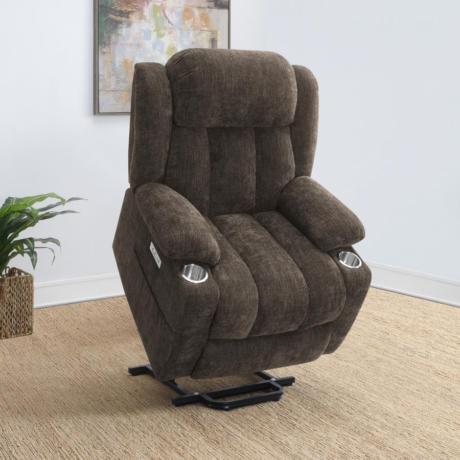 Houston - Upholstered Power Lift Recliner Chair Lift Chairs by CoasterEveryday - Walls Furniture & Mattress