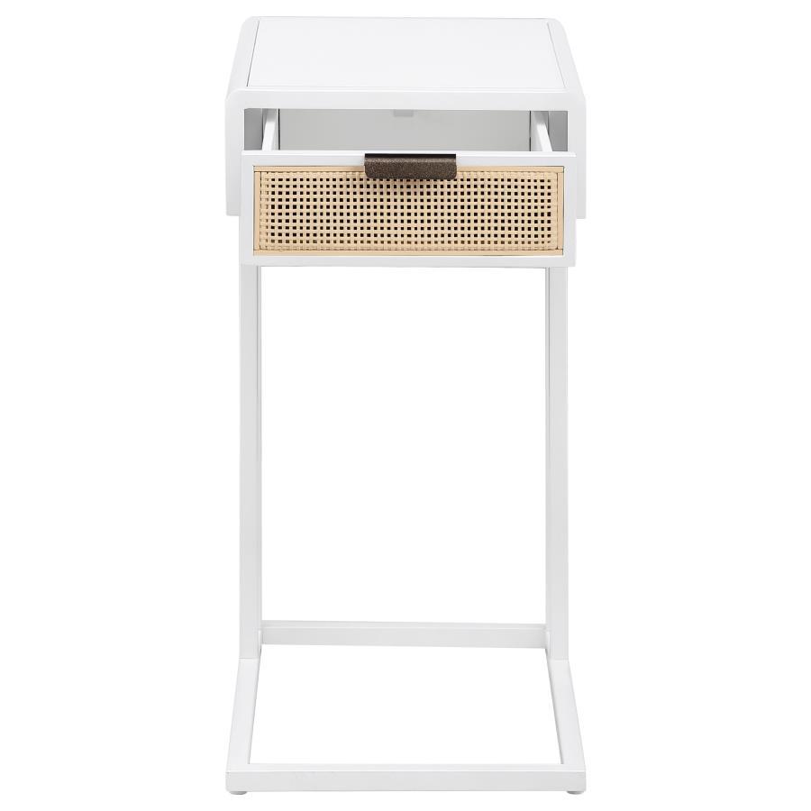 Amherst - 1 - Drawer Radio Weave Cane Metal Side Table Side Tables by Coaster Fine Furniture - Walls Furniture & Mattress