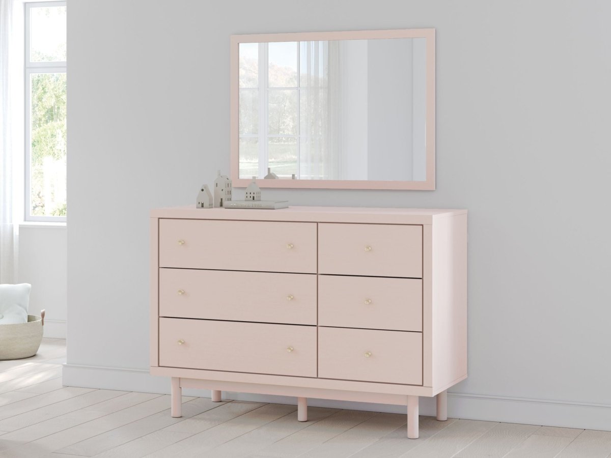 Wistenpine - Dresser And Mirror - Blush Dresser & Mirror by Signature Design by Ashley® - Walls Furniture & Mattress