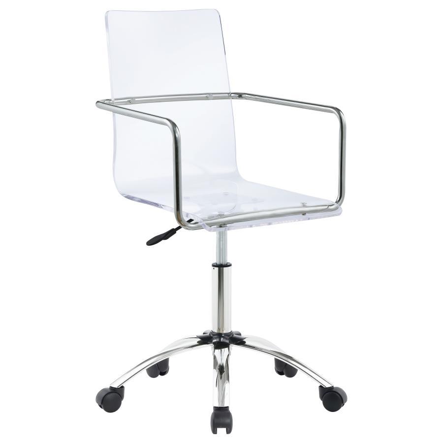 Amaturo - Acrylic Adjustable Home Office Desk Chair - Clear Swivel Chairs by CoasterEssence - Walls Furniture & Mattress