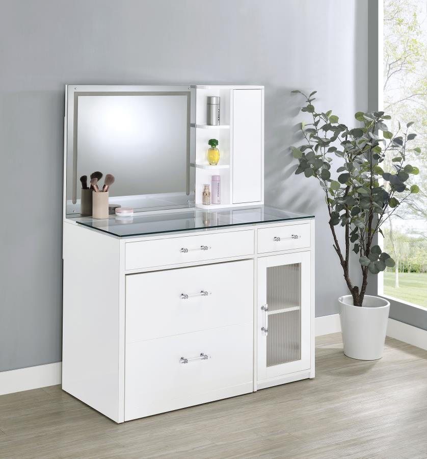 Flora - 2 - Drawer Vanity Set With LED Mirror Vanity Sets by Coaster Fine Furniture - Walls Furniture & Mattress