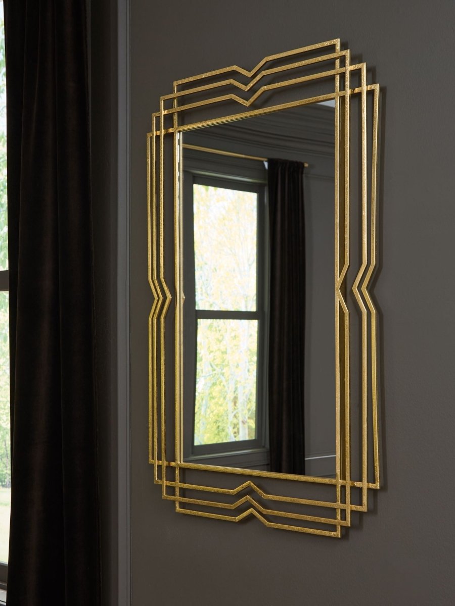 Claybrook - Accent Mirror - Gold Finish Accent Mirrors by Signature Design by Ashley® - Walls Furniture & Mattress