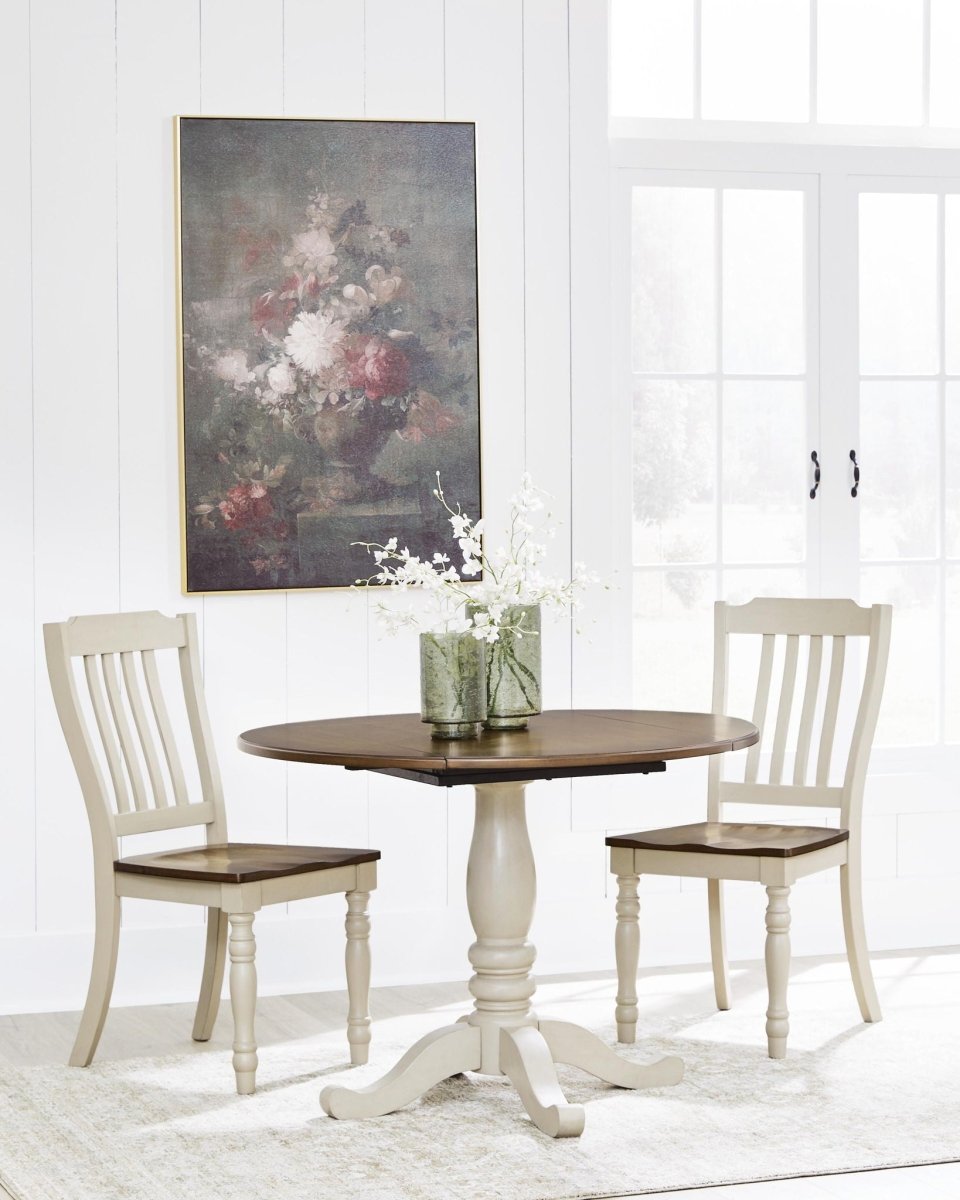 Wirloni - Dining Room Side Chair (Set of 2) - Antique White / Brown Chair Sets by Signature Design by Ashley® - Walls Furniture & Mattress