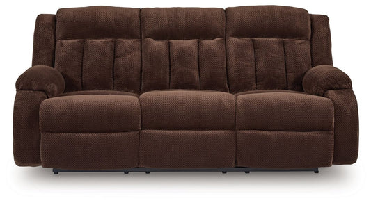Free Wake - Reclining Power Sofa With Drop Down Table - Chocolate Reclining Sofas by Signature Design by Ashley® - Walls Furniture & Mattress