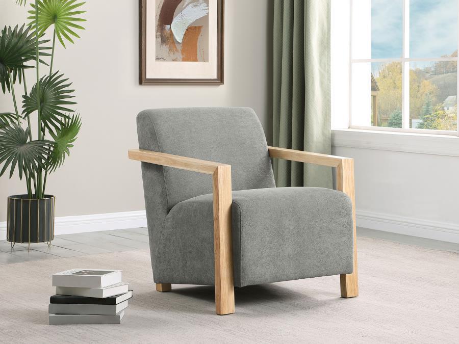 Diego - Upholstered Accent Arm Chair With Wood Arms Arm Chairs by CoasterEveryday - Walls Furniture & Mattress