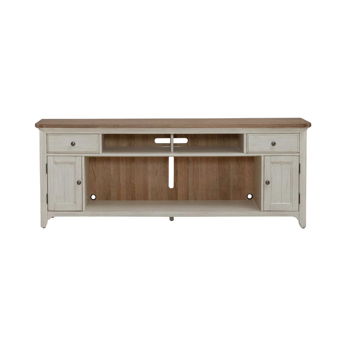 79" Fireplace TV Console - Medium Brown Fireplace TV Stands by Liberty Furniture - Walls Furniture & Mattress